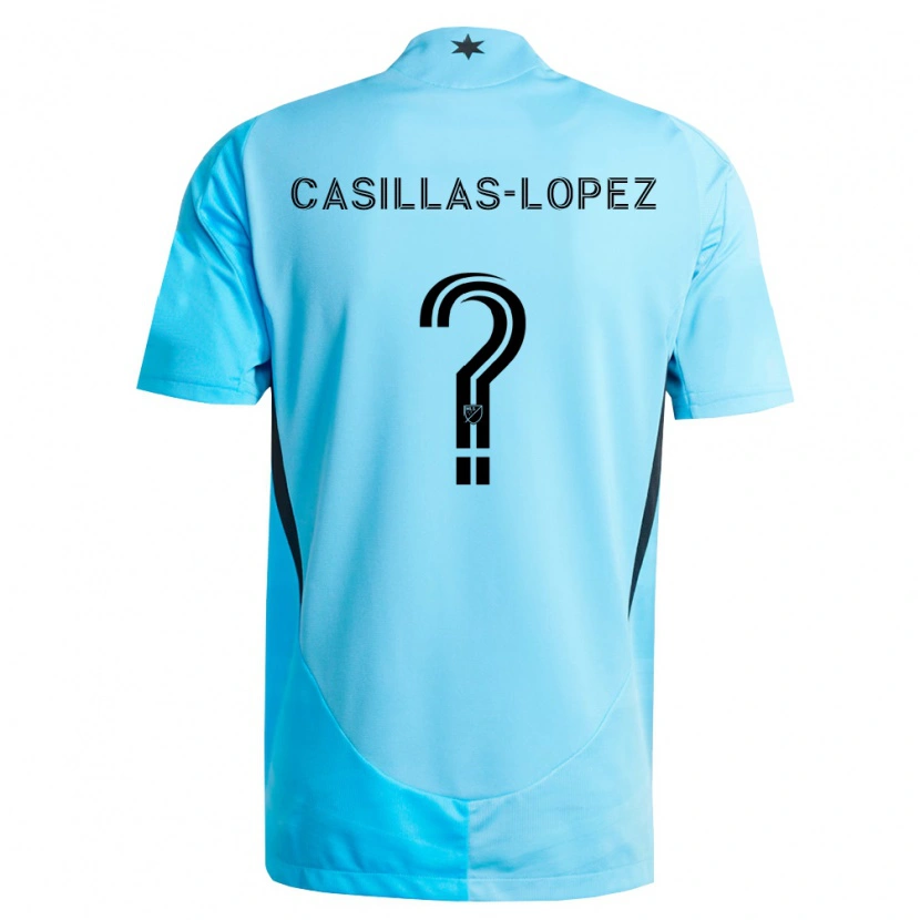 Danxen Kinderen Carlos Casillas-Lopez #0 Lichtblauw Zwart Uitshirt Uittenue 2026/27 T-Shirt België