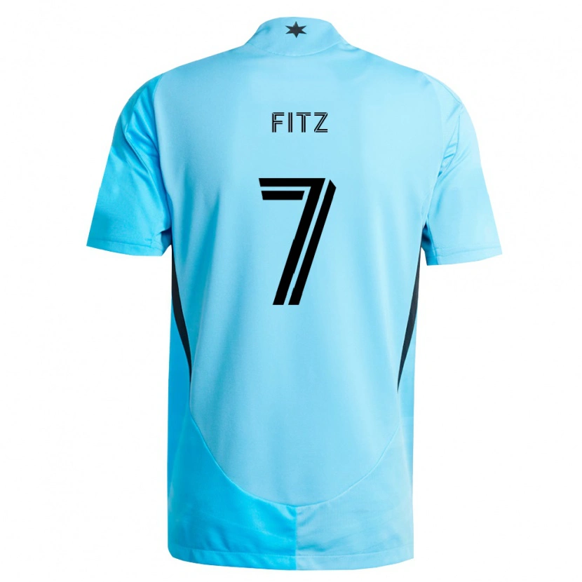 Danxen Kinderen Dominik Fitz #7 Lichtblauw Zwart Uitshirt Uittenue 2026/27 T-Shirt België