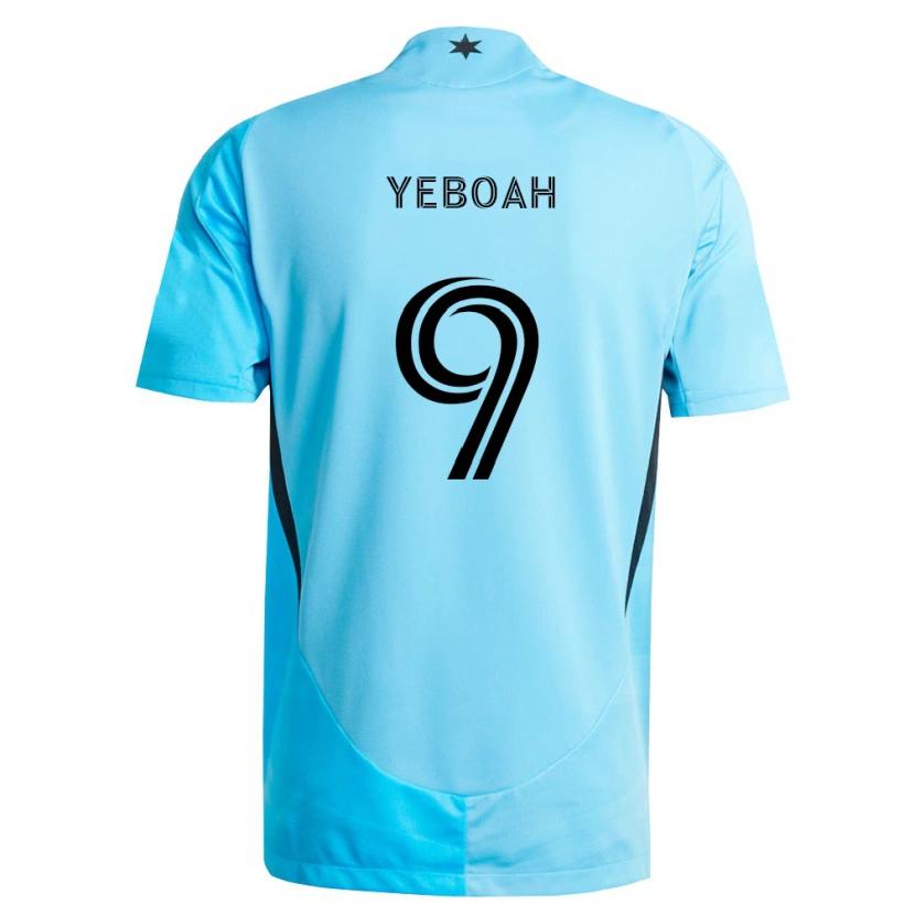 Danxen Kinderen Kelvin Yeboah #9 Lichtblauw Zwart Uitshirt Uittenue 2026/27 T-Shirt België