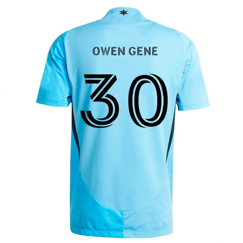 Danxen Kinderen Owen Gene #30 Lichtblauw Zwart Uitshirt Uittenue 2026/27 T-Shirt België