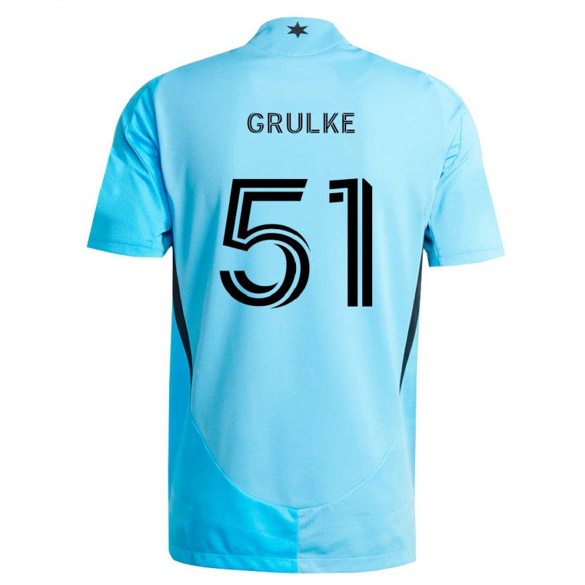 Danxen Kinderen Calin Grulke #51 Lichtblauw Zwart Uitshirt Uittenue 2026/27 T-Shirt België