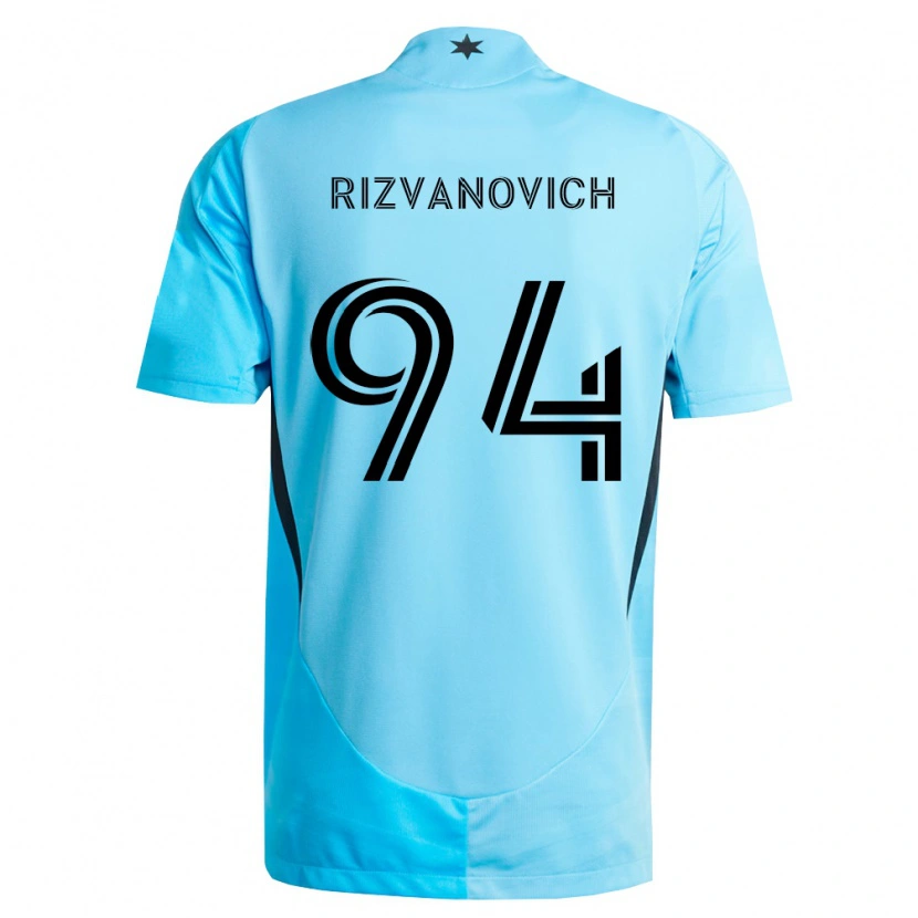 Danxen Kinderen Kayne Rizvanovich #94 Lichtblauw Zwart Uitshirt Uittenue 2026/27 T-Shirt België
