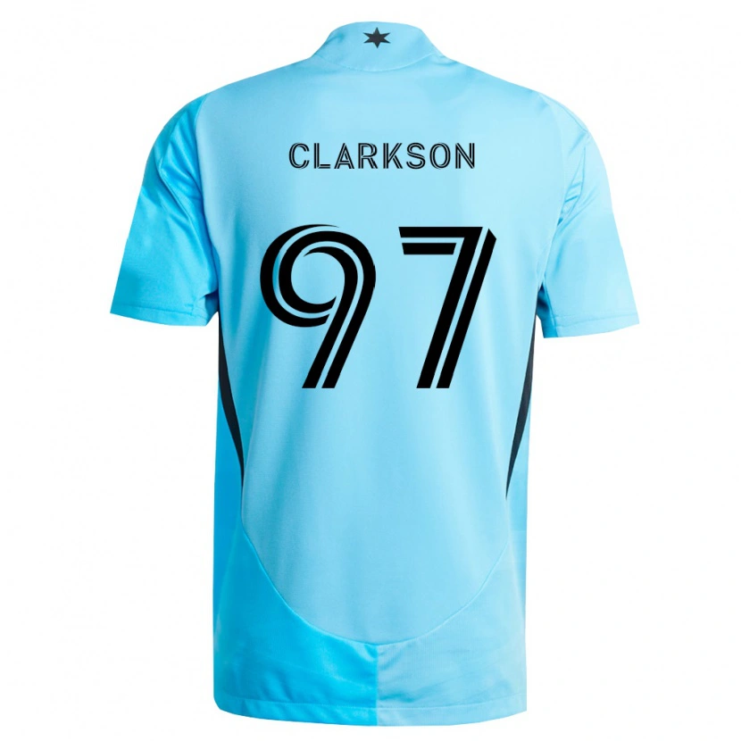 Danxen Kinderen Jack Clarkson #97 Lichtblauw Zwart Uitshirt Uittenue 2026/27 T-Shirt België