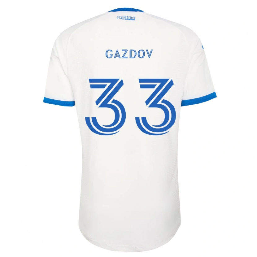 Danxen Kinderen Emil Gazdov #33 Hemelsblauw Wit Uitshirt Uittenue 2026/27 T-Shirt België