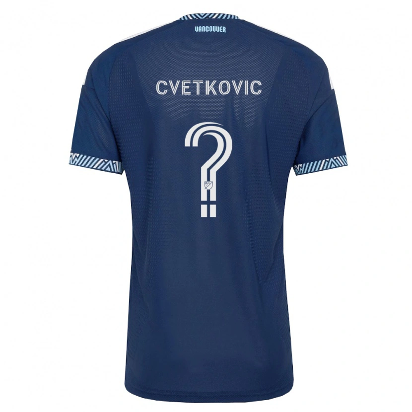 Danxen Kinderen Aleksa Cvetkovic #0 Diep Blauw Wit Uitshirt Uittenue 2026/27 T-Shirt België