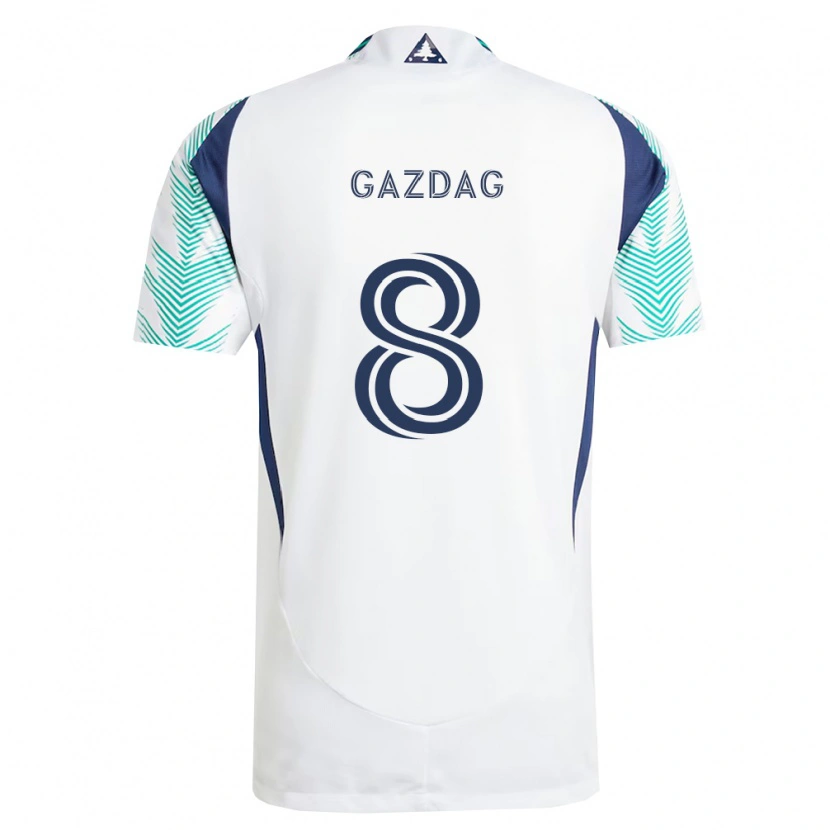 Danxen Kinderen Dániel Gazdag #8 Wit Marineblauw Lichtgroen Uitshirt Uittenue 2026/27 T-Shirt België