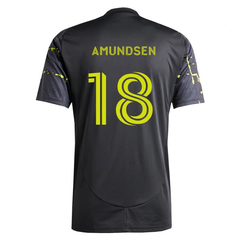 Danxen Kinderen Malte Amundsen #18 Fluorescerend Geel Zwart Uitshirt Uittenue 2026/27 T-Shirt België