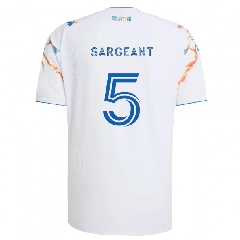 Danxen Kinderen Kieran Sargeant #5 Wit Oranje Blauw Uitshirt Uittenue 2026/27 T-Shirt België