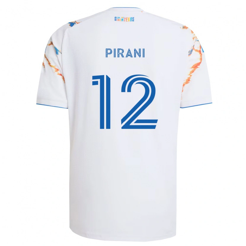 Danxen Kinderen Gabriel Pirani #12 Wit Oranje Blauw Uitshirt Uittenue 2026/27 T-Shirt België