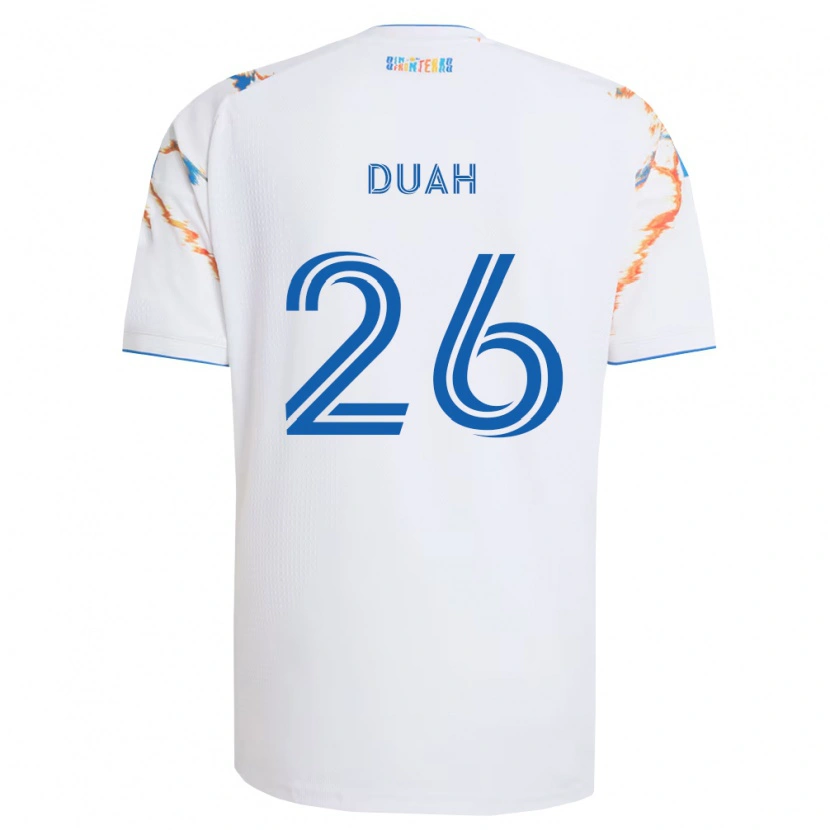 Danxen Kinderen Manu Duah #26 Wit Oranje Blauw Uitshirt Uittenue 2026/27 T-Shirt België