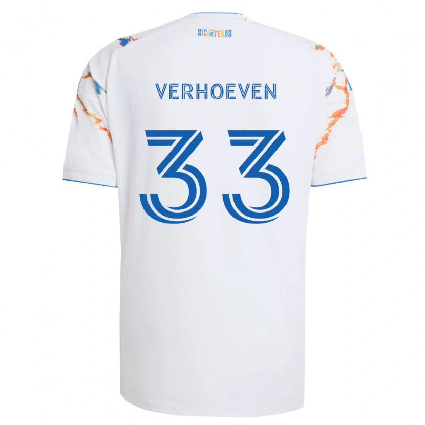 Danxen Kinderen Oscar Verhoeven #33 Wit Oranje Blauw Uitshirt Uittenue 2026/27 T-Shirt België