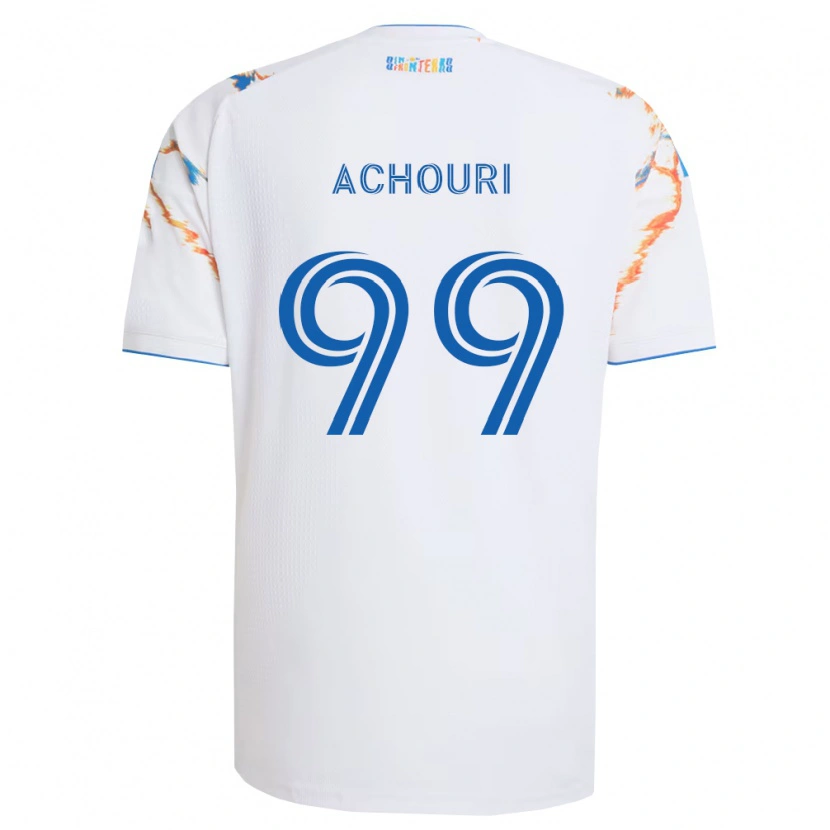 Danxen Kinderen Elias Achouri #99 Wit Oranje Blauw Uitshirt Uittenue 2026/27 T-Shirt België