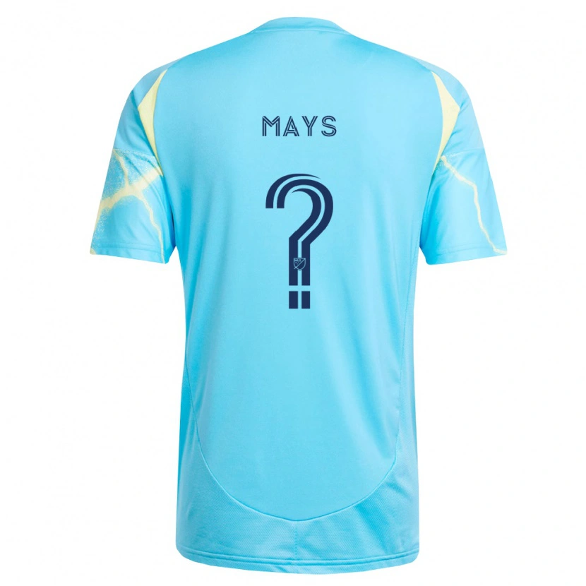 Danxen Kinderen Jacob Mays #0 Lichtblauw Zwart Lichtgeel Uitshirt Uittenue 2026/27 T-Shirt België
