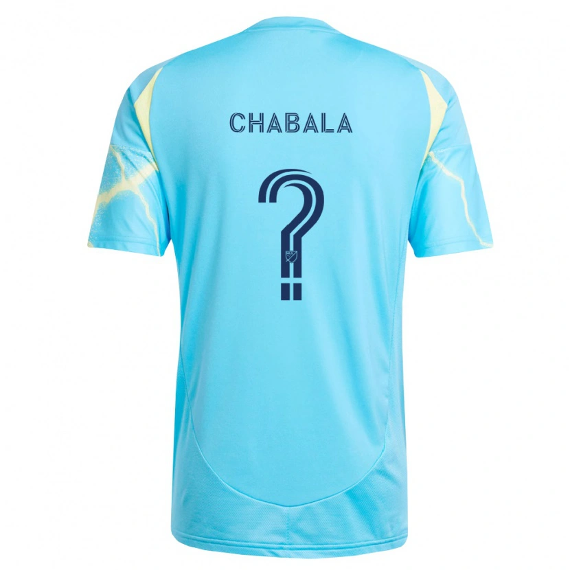 Danxen Kinderen Caleb Chabala #0 Lichtblauw Zwart Lichtgeel Uitshirt Uittenue 2026/27 T-Shirt België