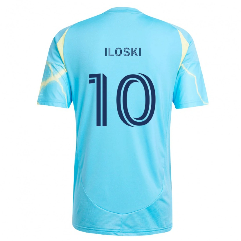 Danxen Kinderen Milan Iloski #10 Lichtblauw Zwart Lichtgeel Uitshirt Uittenue 2026/27 T-Shirt België