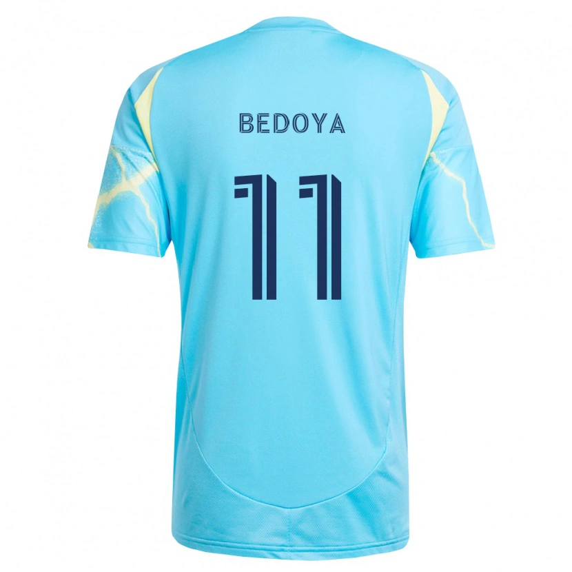Danxen Kinderen Alejandro Bedoya #11 Lichtblauw Zwart Lichtgeel Uitshirt Uittenue 2026/27 T-Shirt België