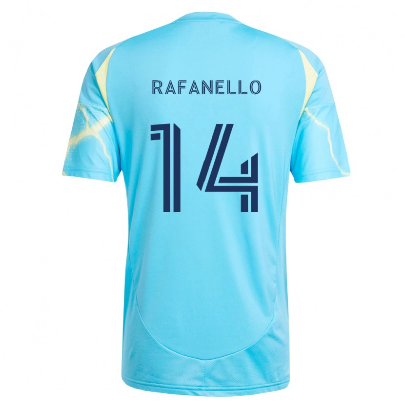 Danxen Kinderen Jeremy Rafanello #14 Lichtblauw Zwart Lichtgeel Uitshirt Uittenue 2026/27 T-Shirt België
