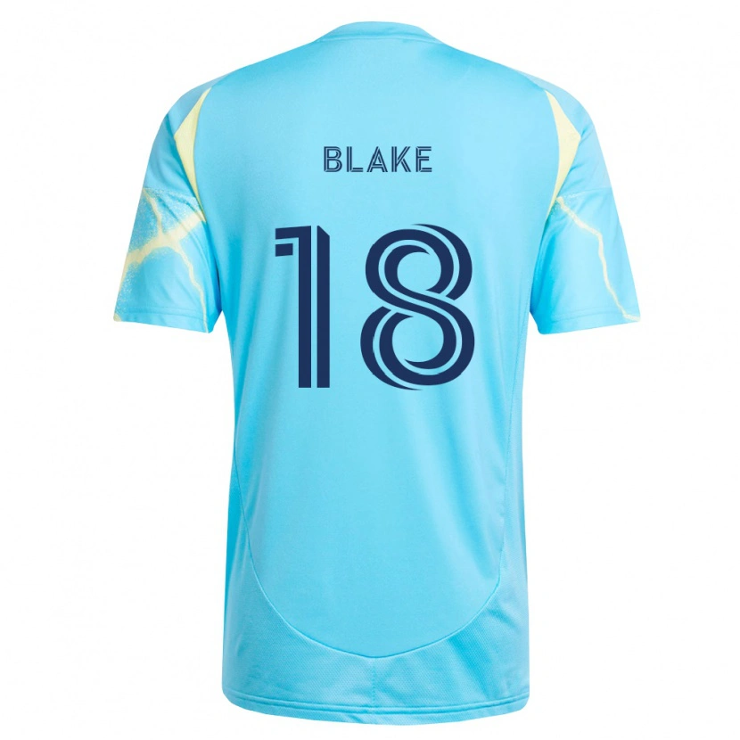 Danxen Kinderen Andre Blake #18 Lichtblauw Zwart Lichtgeel Uitshirt Uittenue 2026/27 T-Shirt België