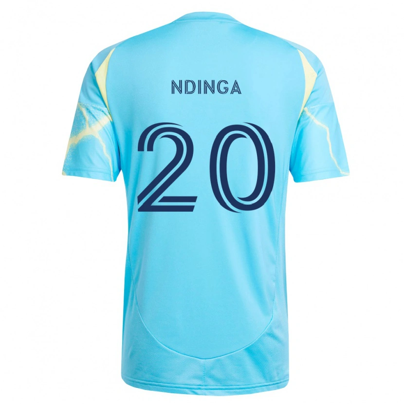 Danxen Kinderen Philippe Ndinga #20 Lichtblauw Zwart Lichtgeel Uitshirt Uittenue 2026/27 T-Shirt België