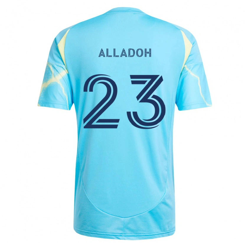 Danxen Kinderen Ezekiel Alladoh #23 Lichtblauw Zwart Lichtgeel Uitshirt Uittenue 2026/27 T-Shirt België
