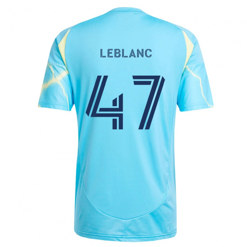 Danxen Kinderen Kellan Leblanc #47 Lichtblauw Zwart Lichtgeel Uitshirt Uittenue 2026/27 T-Shirt België