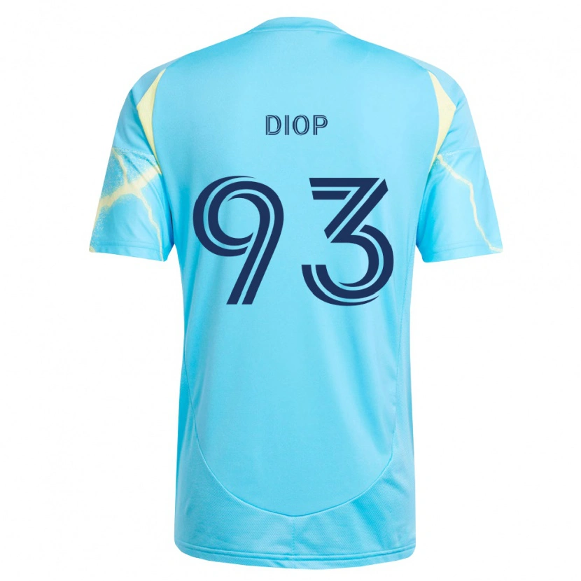 Danxen Kinderen Abdoulaye Diop #93 Lichtblauw Zwart Lichtgeel Uitshirt Uittenue 2026/27 T-Shirt België