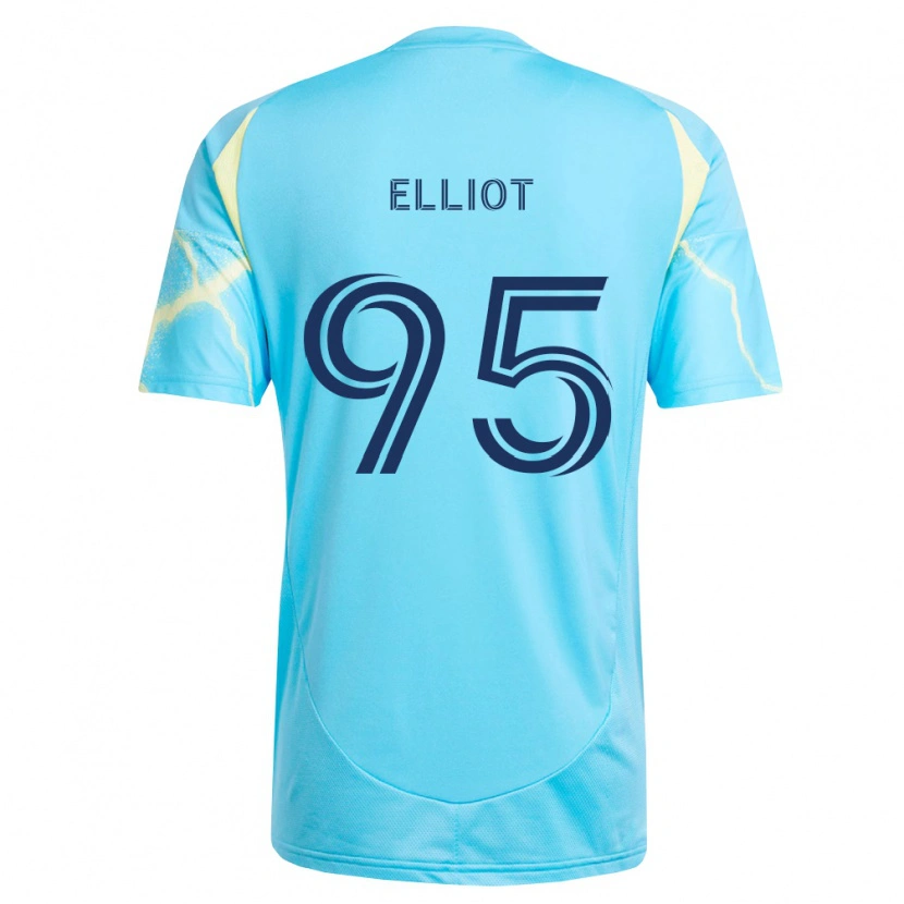 Danxen Kinderen Daniel Elliot #95 Lichtblauw Zwart Lichtgeel Uitshirt Uittenue 2026/27 T-Shirt België
