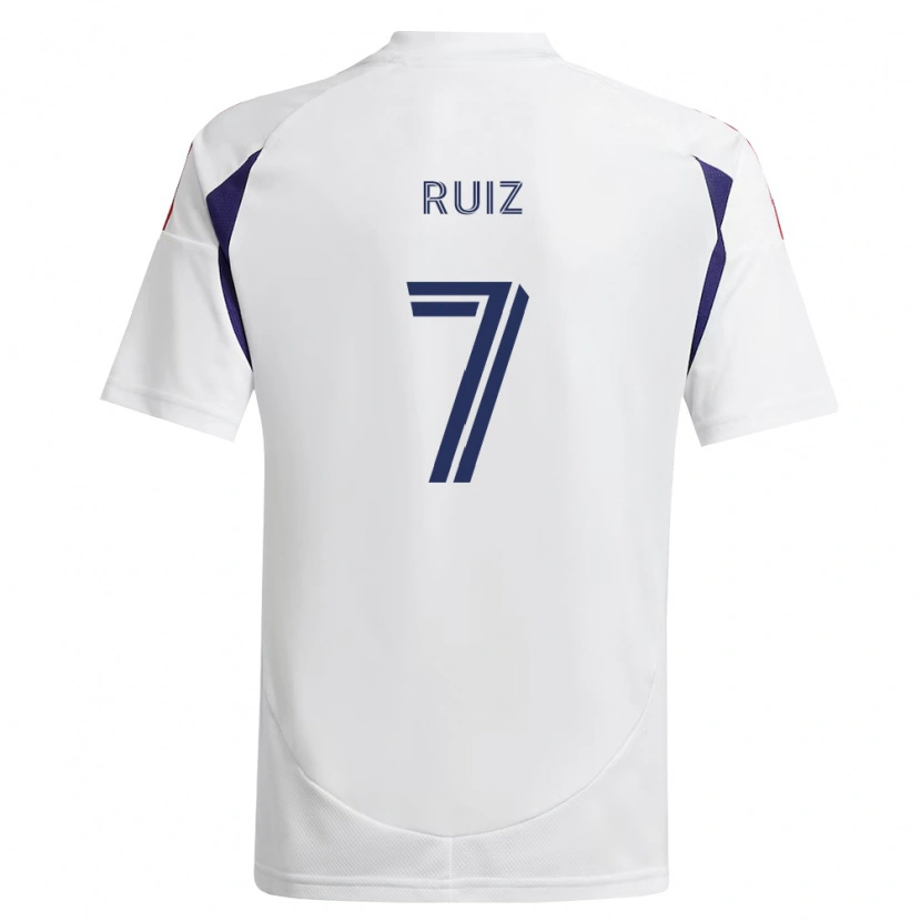 Danxen Kinderen Pablo Ruiz #7 Koninklijk Blauw Rood Bruin Uitshirt Uittenue 2026/27 T-Shirt België