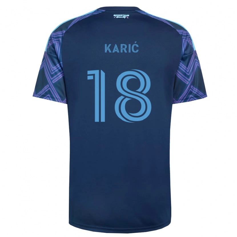 Danxen Kinderen Emir Karić #18 Koninklijk Blauw Paars Uitshirt Uittenue 2026/27 T-Shirt België