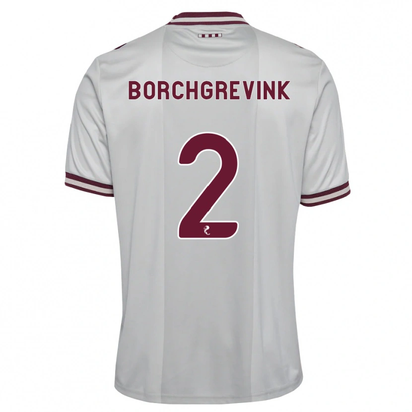 Danxen Kinderen Christian Borchgrevink #2 Wit Bordeauxrood Uitshirt Uittenue 2026/27 T-Shirt België