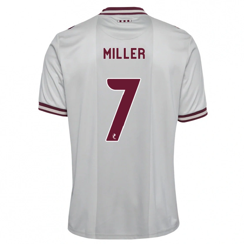 Danxen Kinderen Calvin Miller #7 Wit Bordeauxrood Uitshirt Uittenue 2026/27 T-Shirt België