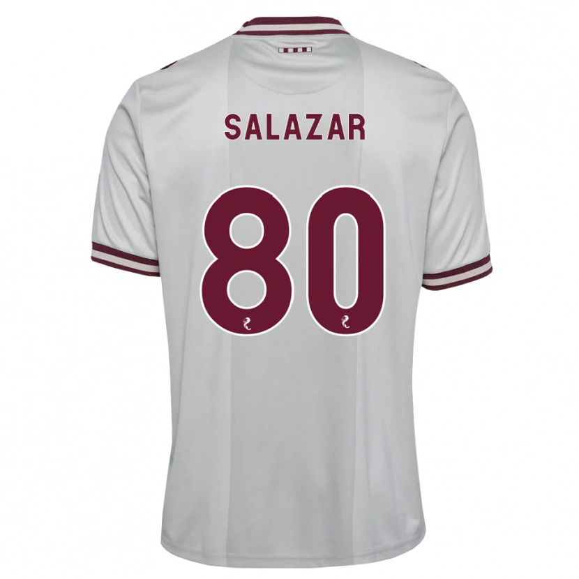 Danxen Kinderen Andrés Salazar #80 Wit Bordeauxrood Uitshirt Uittenue 2026/27 T-Shirt België