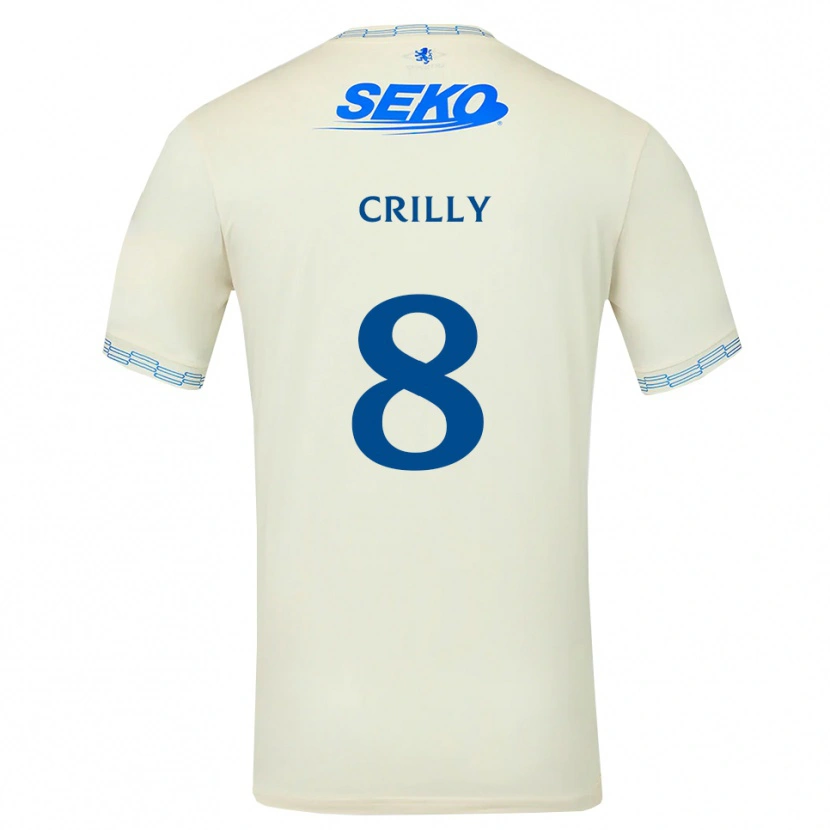 Danxen Kinderen Aiden Crilly #8 Diepblauw Wit Uitshirt Uittenue 2026/27 T-Shirt België