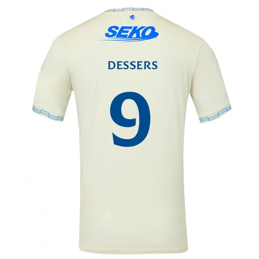 Danxen Kinderen Cyriel Dessers #9 Diepblauw Wit Uitshirt Uittenue 2026/27 T-Shirt België