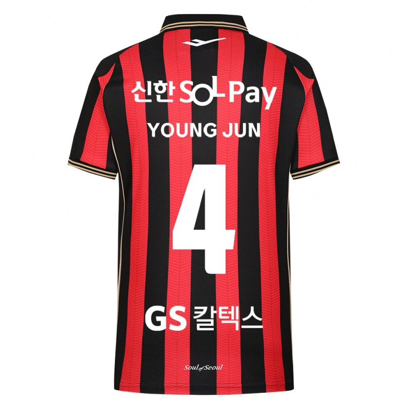 Danxen Heren Young-Jun Lee #4 Rood Wit Zwart Thuisshirt Thuistenue 2026/27 T-Shirt België