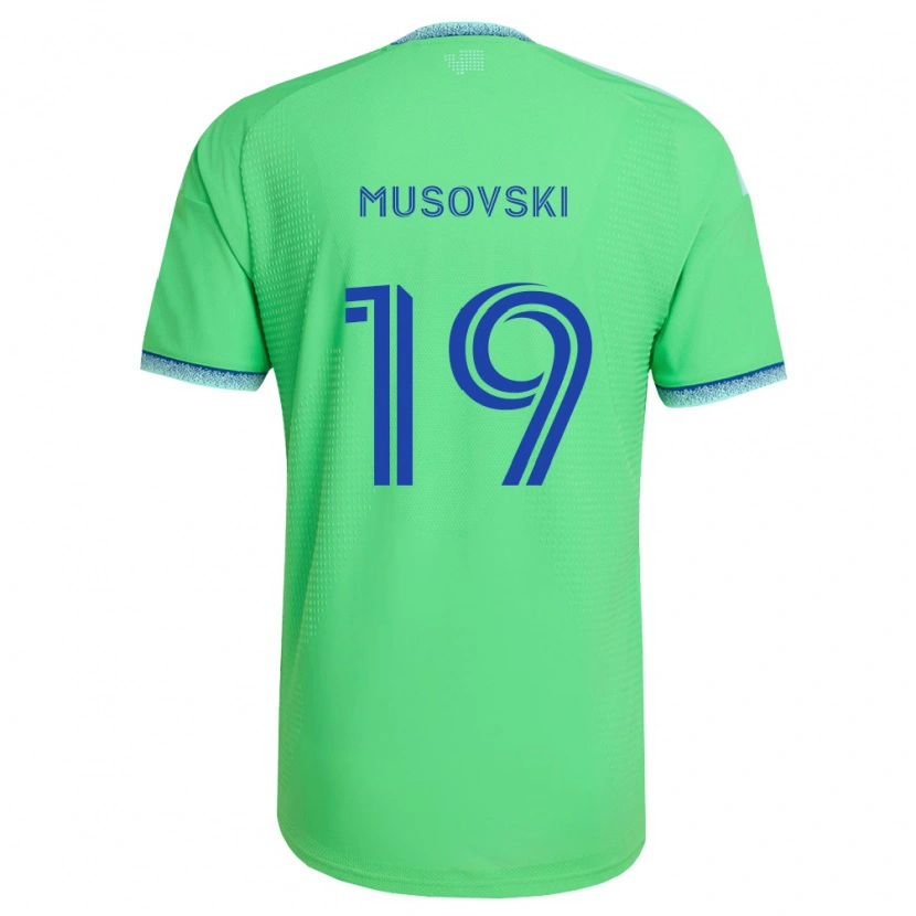Danxen Heren Danny Musovski #19 Groen Lichtblauw Thuisshirt Thuistenue 2026/27 T-Shirt België