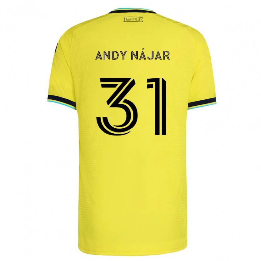 Danxen Heren Andy Nájar #31 Helder Geel Marineblauw Thuisshirt Thuistenue 2026/27 T-Shirt België