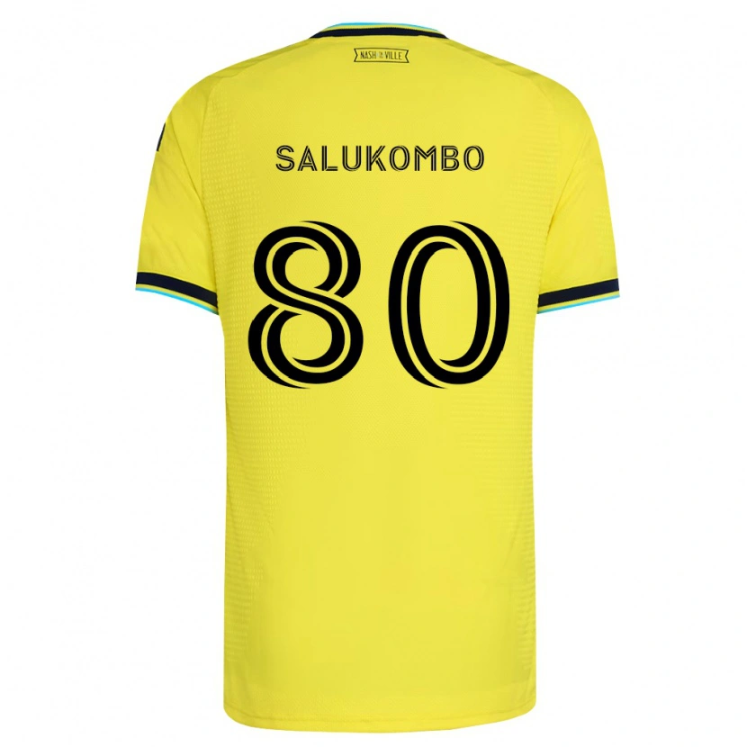 Danxen Heren David Salukombo #80 Helder Geel Marineblauw Thuisshirt Thuistenue 2026/27 T-Shirt België