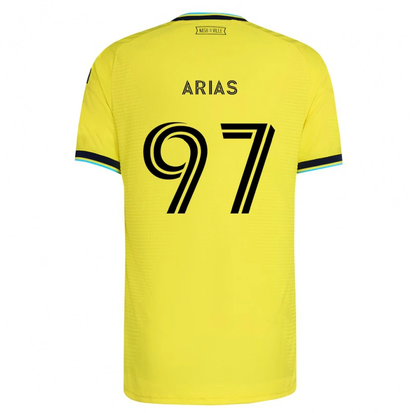 Danxen Heren Emmanuel Arias #97 Helder Geel Marineblauw Thuisshirt Thuistenue 2026/27 T-Shirt België