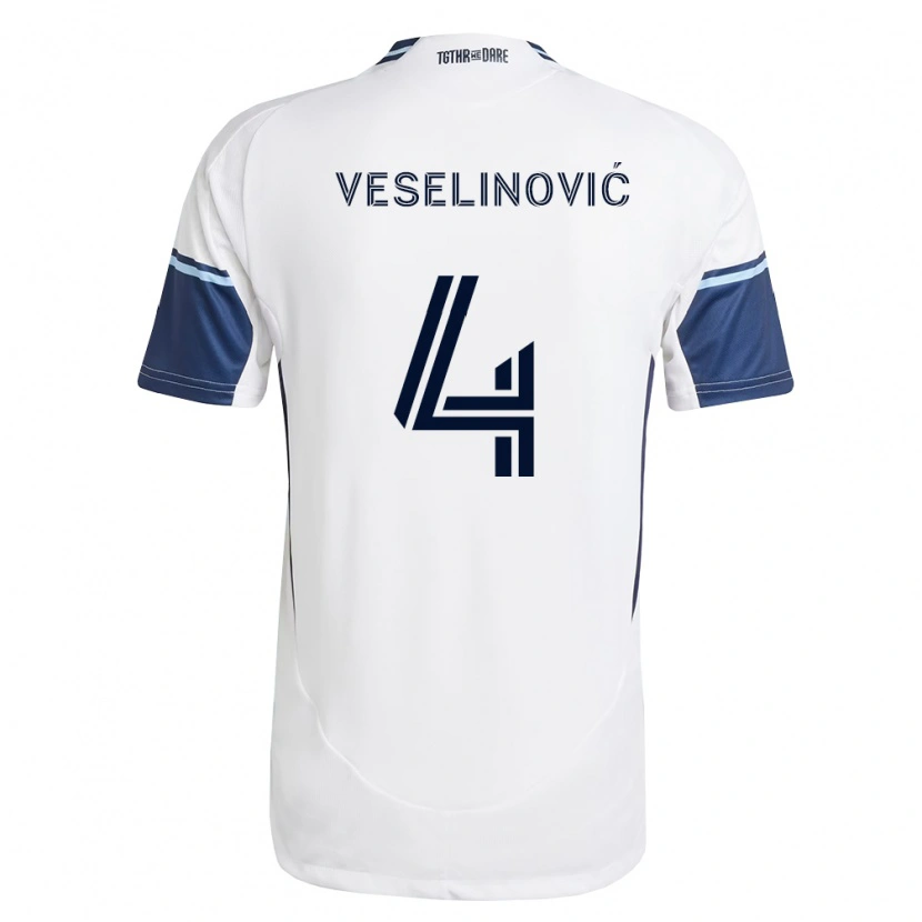 Danxen Heren Ranko Veselinović #4 Wit Koninklijk Blauw Thuisshirt Thuistenue 2026/27 T-Shirt België