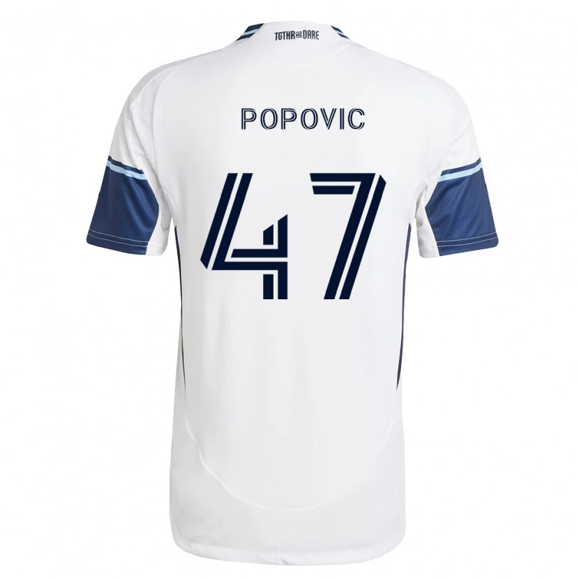 Danxen Heren Marko Popović #47 Wit Koninklijk Blauw Thuisshirt Thuistenue 2026/27 T-Shirt België