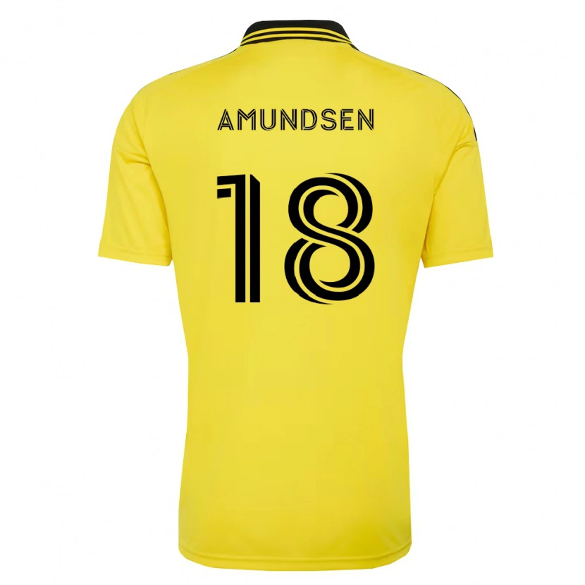 Danxen Heren Malte Amundsen #18 Geel Zwart Thuisshirt Thuistenue 2026/27 T-Shirt België