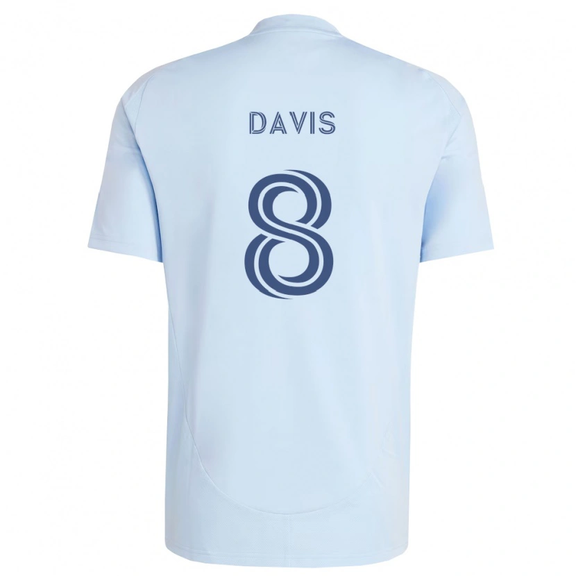 Danxen Heren Jake Davis #8 Lichtblauw Lichtgrijs Thuisshirt Thuistenue 2026/27 T-Shirt België