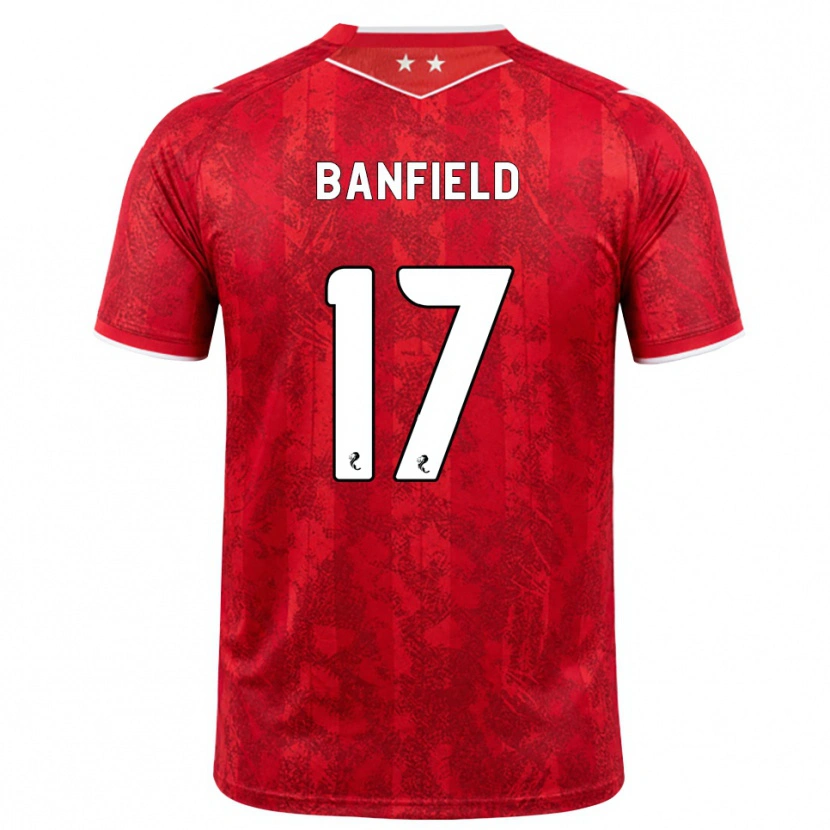 Danxen Heren Keeley Banfield #17 Rood Wit Thuisshirt Thuistenue 2026/27 T-Shirt België