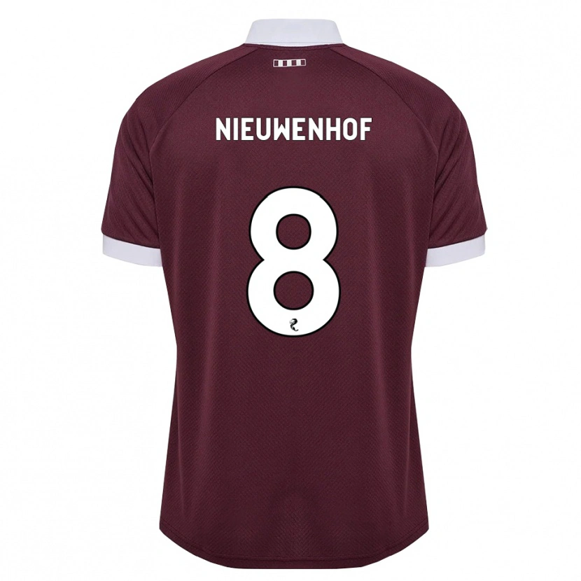 Danxen Heren Calem Nieuwenhof #8 Bordeauxrood Wit Thuisshirt Thuistenue 2026/27 T-Shirt België