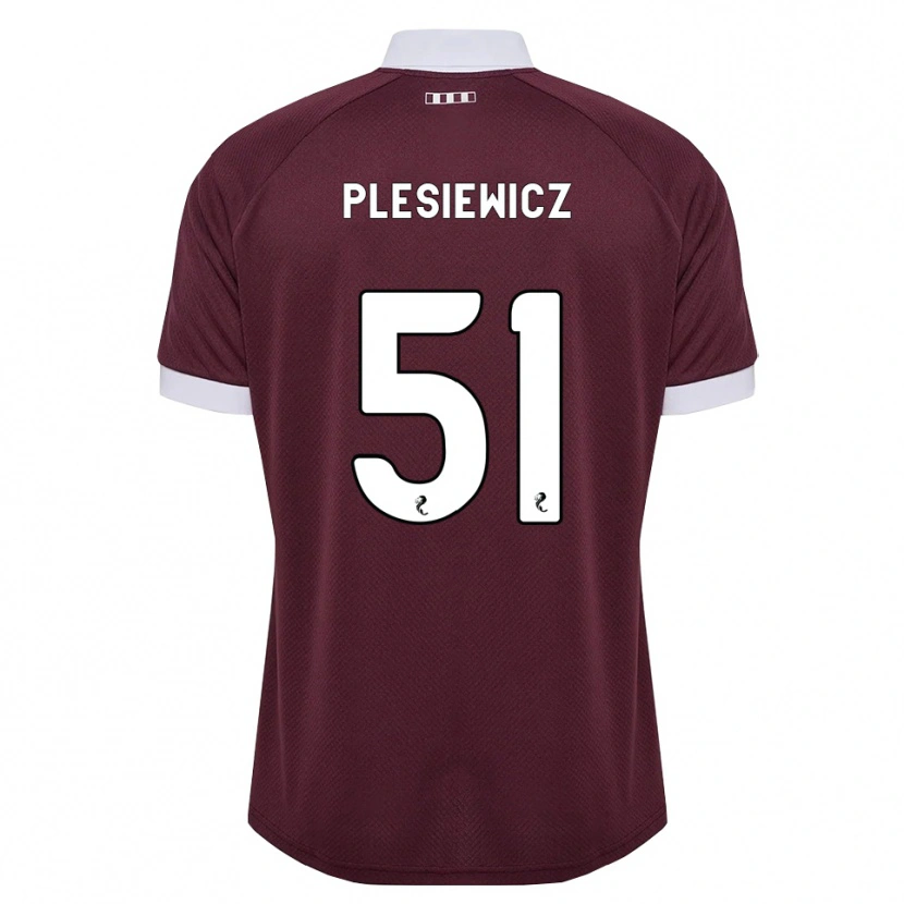 Danxen Heren Szymon Plesiewicz #51 Bordeauxrood Wit Thuisshirt Thuistenue 2026/27 T-Shirt België