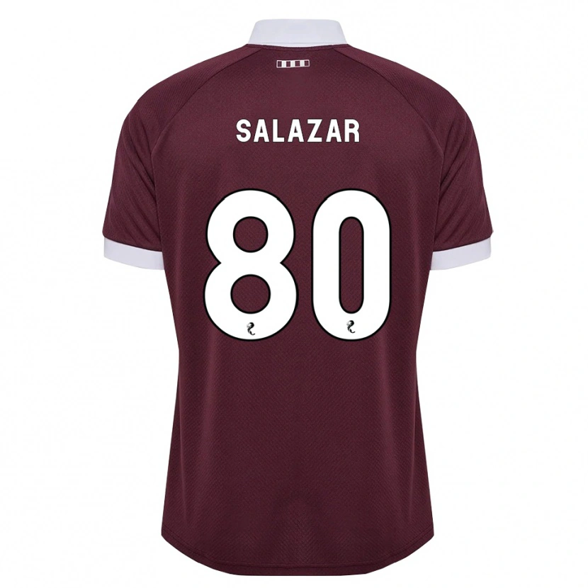 Danxen Heren Andrés Salazar #80 Bordeauxrood Wit Thuisshirt Thuistenue 2026/27 T-Shirt België