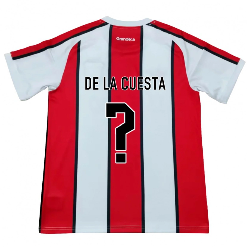 Danxen Heren Agustín De La Cuesta #0 Wit Rood Zwart Uitshirt Uittenue 2026/27 T-Shirt België