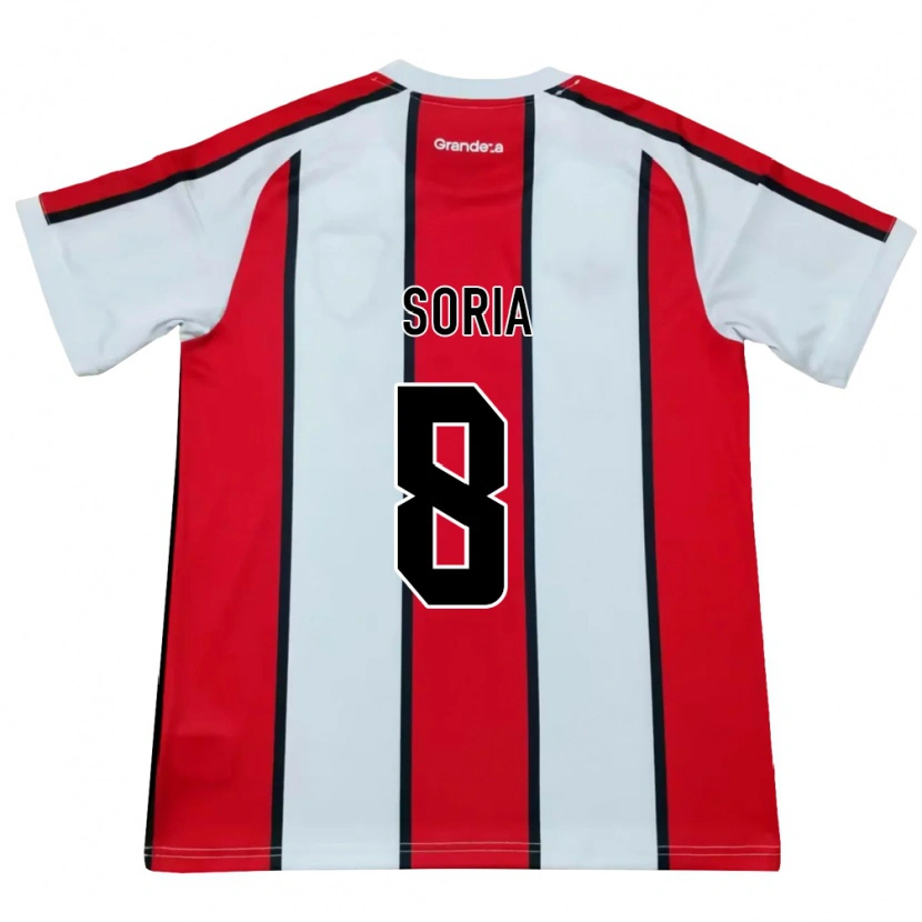 Danxen Heren Maximiliano Soria #8 Wit Rood Zwart Uitshirt Uittenue 2026/27 T-Shirt België