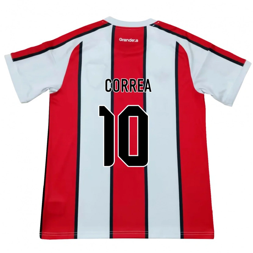 Danxen Heren Ángel Correa #10 Wit Rood Zwart Uitshirt Uittenue 2026/27 T-Shirt België
